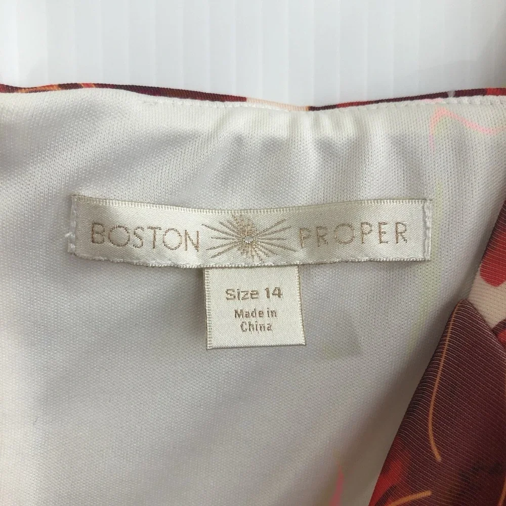 Boston Proper Dress Size‎ 14 Floral  Sweetheart Ruffle Hem Off The Shoulder NEW